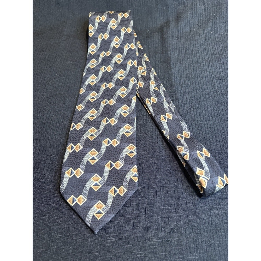 Jos A. Bank Mens Geometric 100% Silk Neck Tie Made in Italy Multicolor Classic